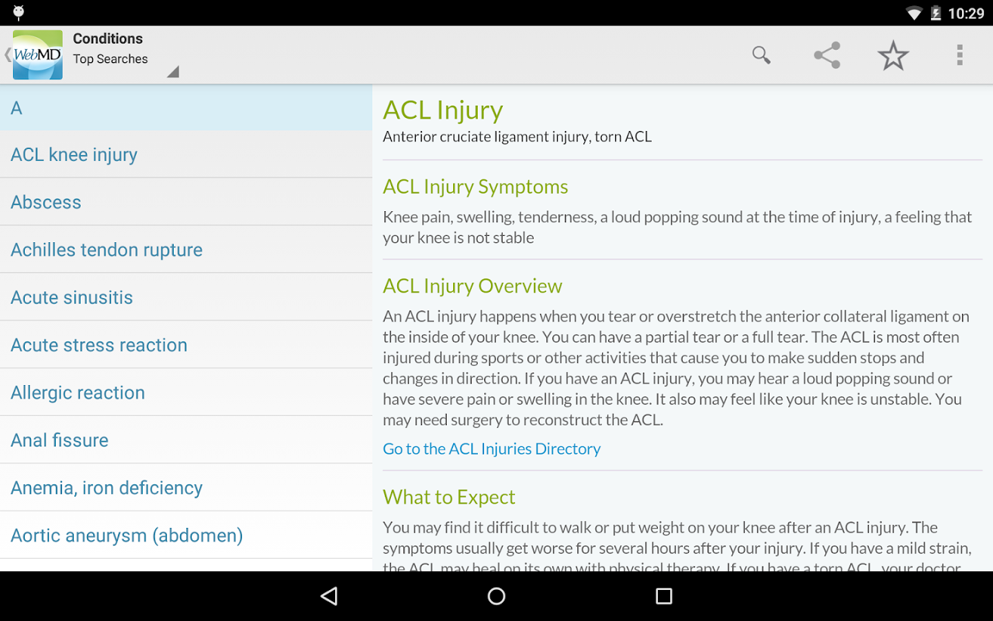    WebMD for Android- screenshot  