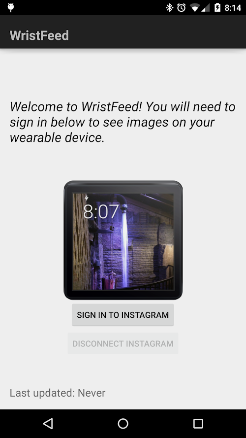 Android application WristFeed WatchFace screenshort