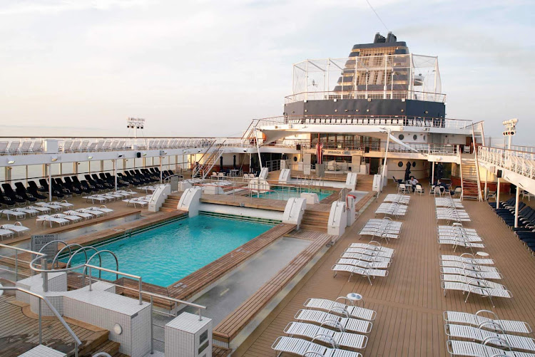 Relax and cool off in the pool on the top deck of Celebrity Century.
