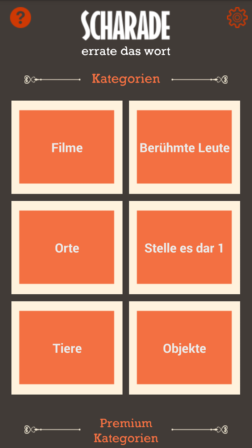 Scharade errate das Wort Screen 1