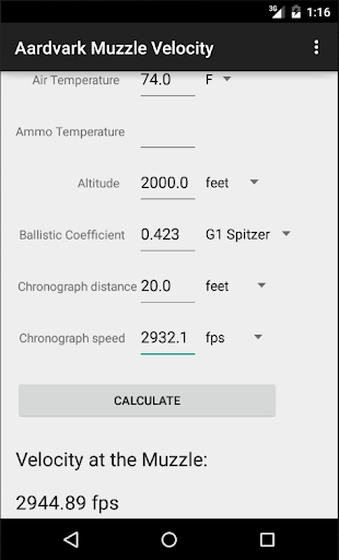 Aardvark Muzzle Velocity