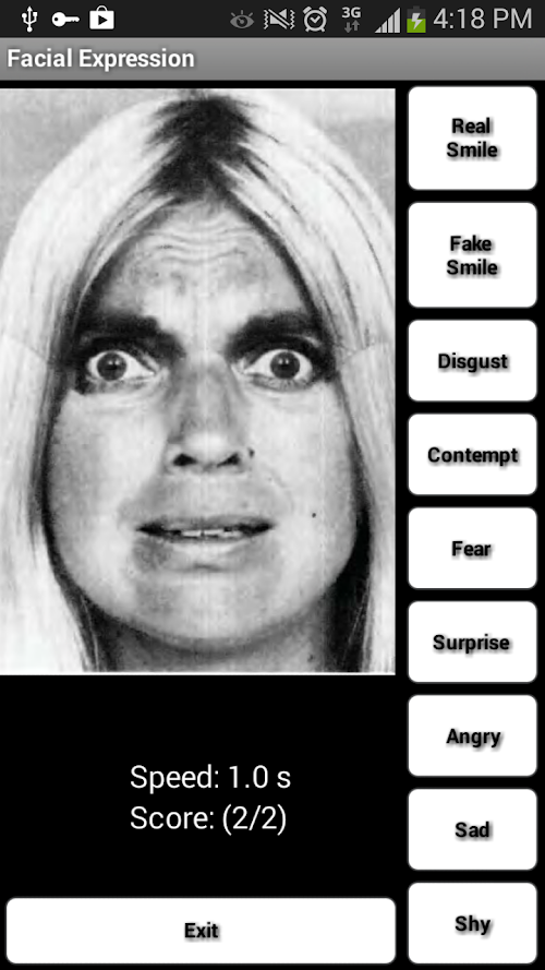 Android application Facial Expressions Training screenshort