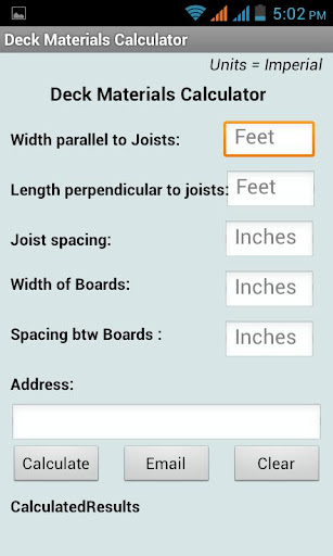 Deck Materials Calculator