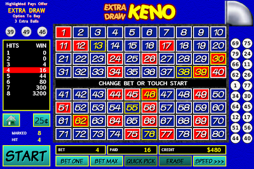 Android application Extra Draw Keno screenshort