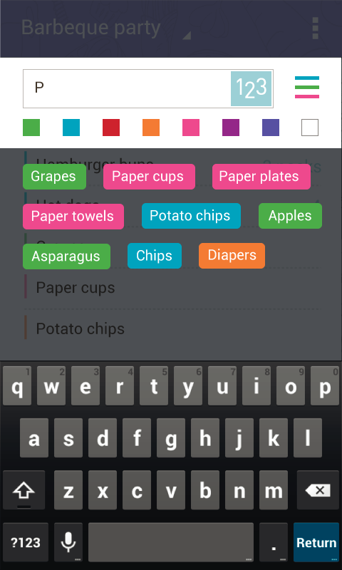 Buy Me a Pie! Grocery List Pro Screen 2