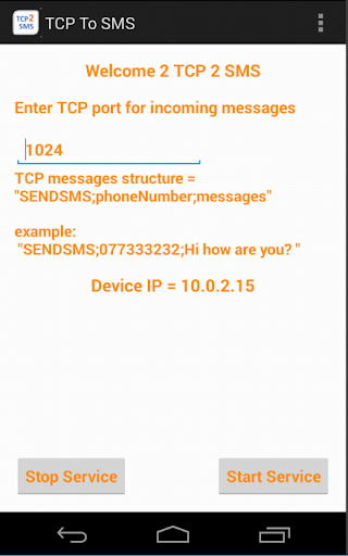 TCP to SMS