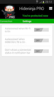 Hideninja VPN PRO for Android - screenshot thumbnail