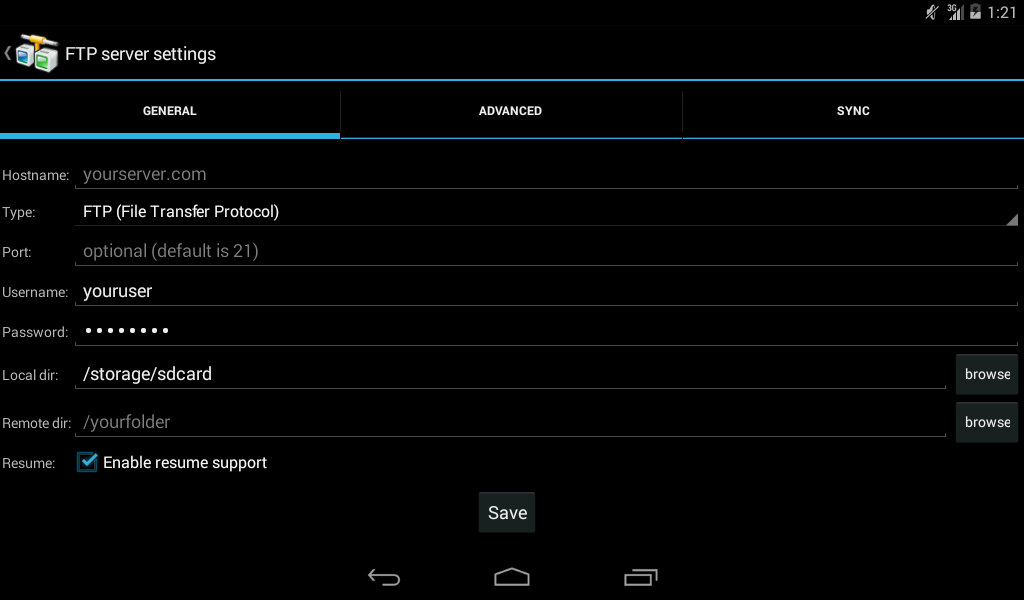    AndFTP (your FTP client)- screenshot  