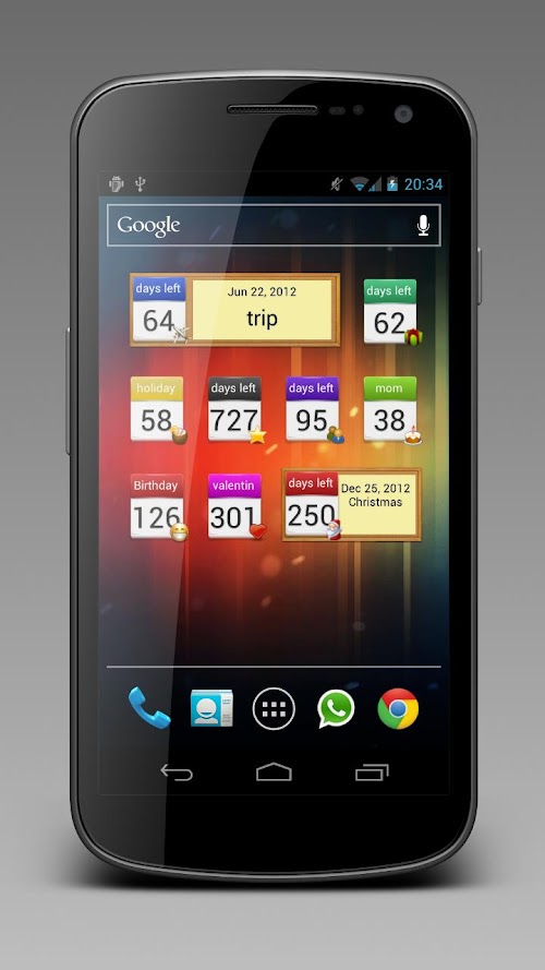Android application Days Left Widget screenshort