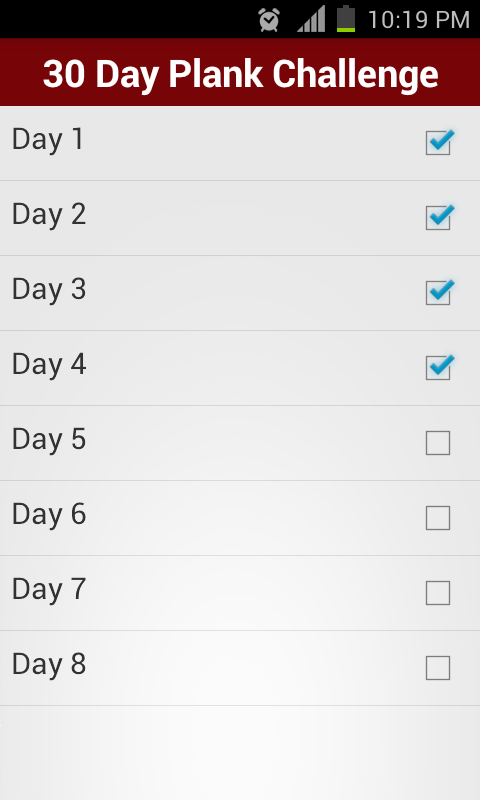 30 Day Plank Challenge FREE Screen 2
