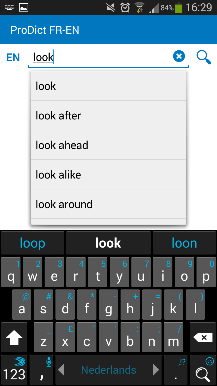 Android application French - English dictionary screenshort