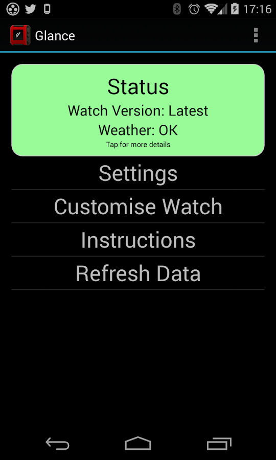 Glance for Pebble - screenshot
