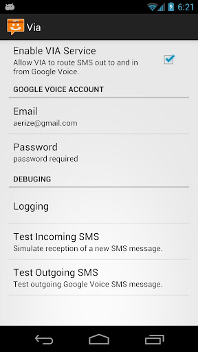 Aerize Via for Google Voice