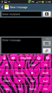 GO Keyboard Pink Zebra Screenshots 13