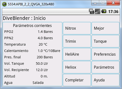 Android application DiveBlender screenshort