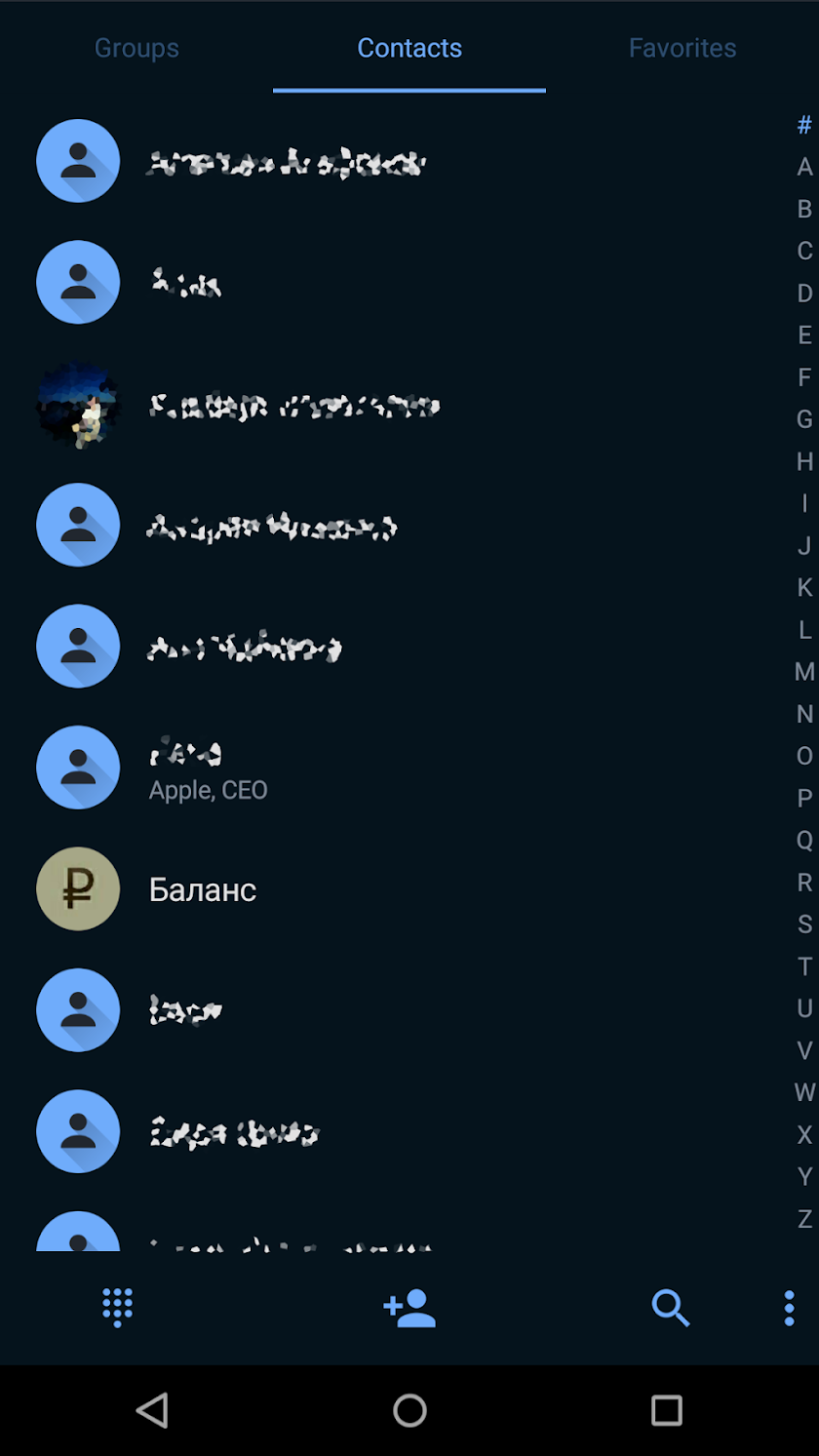 exDialer MidNight theme Screen 2
