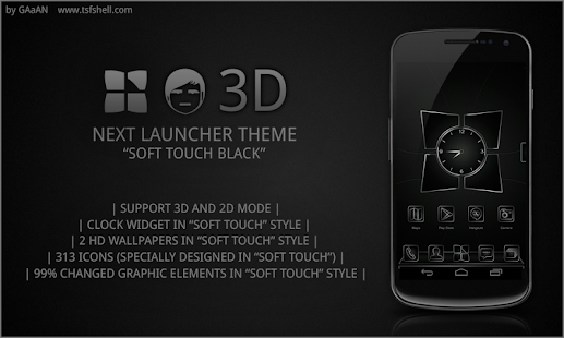 Next launcher theme Soft Black