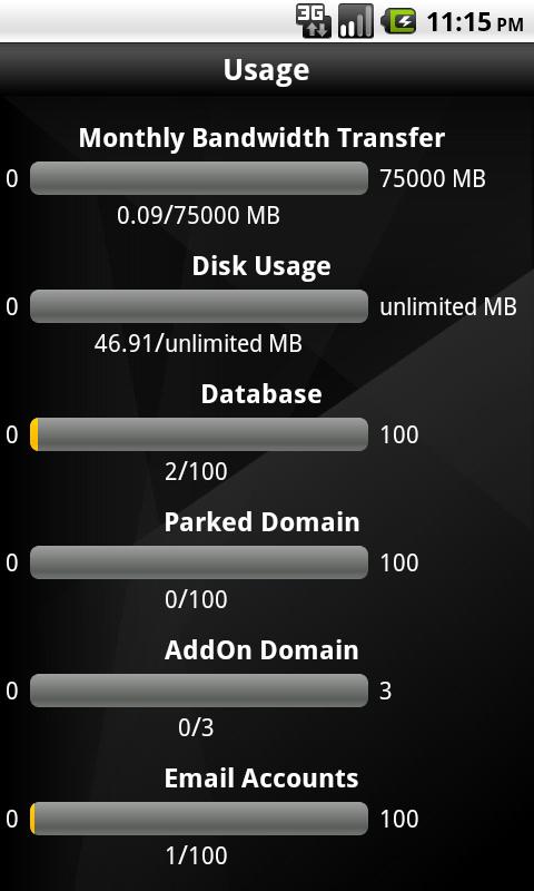 HostCP (for cPanel ®) Screen 3