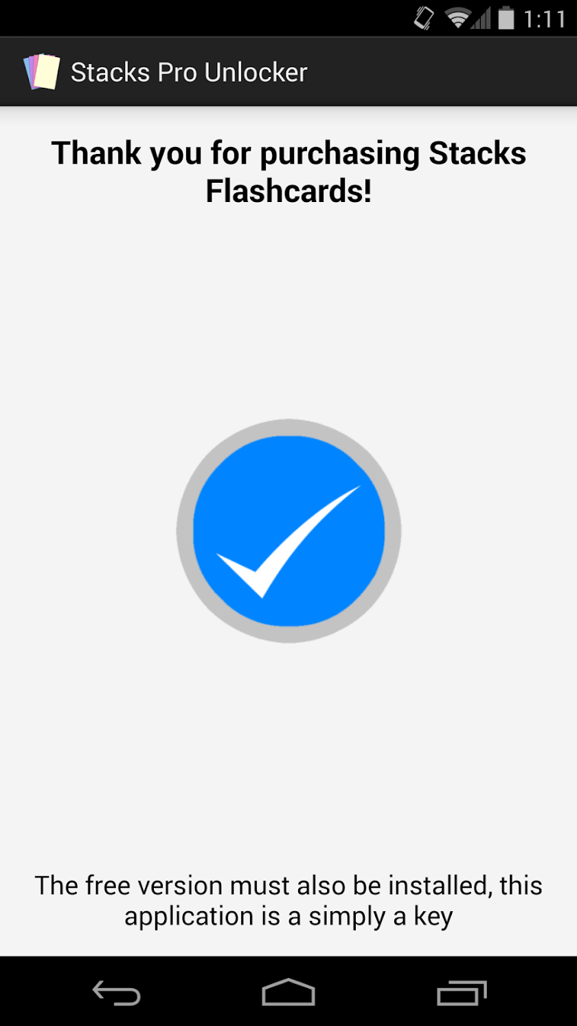 Stacks Flashcards Pro Unlocker Screen 1