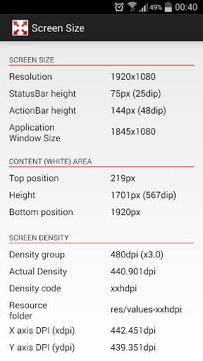Screen Size and Density