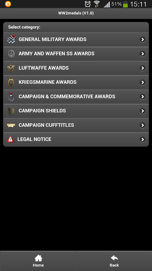 Android application WW2 German medals guide Full screenshort