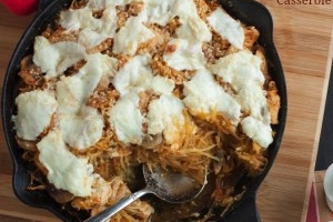Sicilian Chicken and Mushrooms Spaghetti Squash Casserole