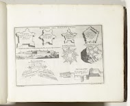 Zesde plaat met diagrammen en doorsneden in de vestingbouw, 1693