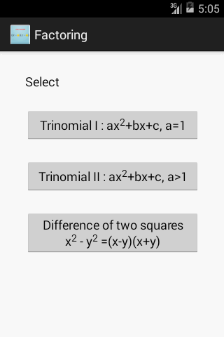 MATH Factoring