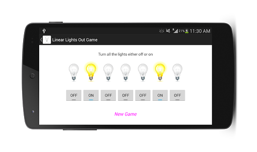 Linear Lights Out Game