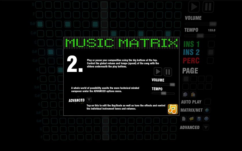 Music Matrix HD Screen 2