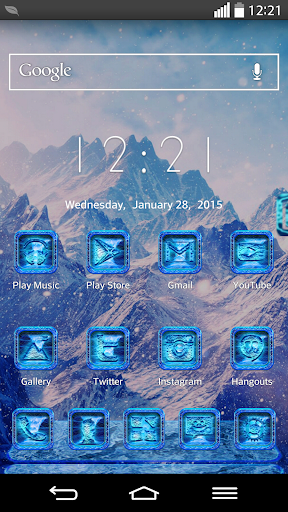 Next Launcher Theme Ice Storm