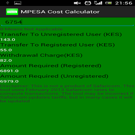 Mpesa Cost Calculator-New