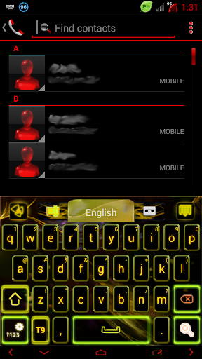 Yellow Flame GO Keyboard theme