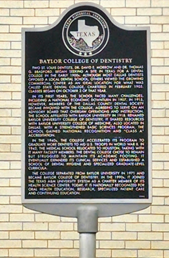 Baylor College Of Dentistry Historical Marker