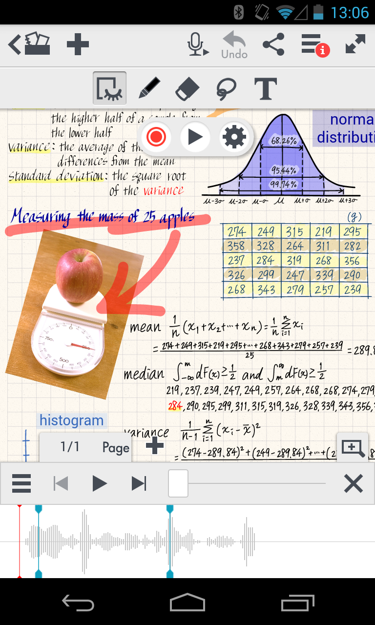 Android application MetaMoJi Note screenshort