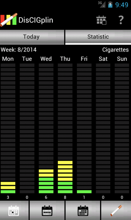 DisCIGplinPro cigarette count Screen 2