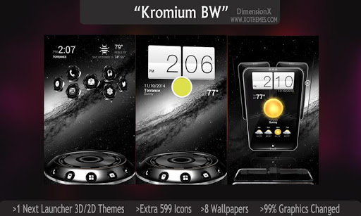 Next Launcher Theme Kromium BW