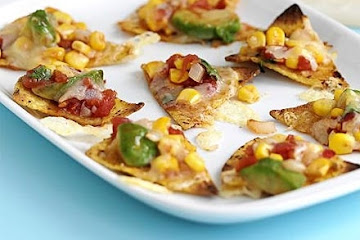 Anytime sweetcorn & tomato nachos