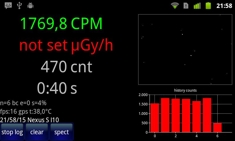 Android application Radioactivity Counter screenshort