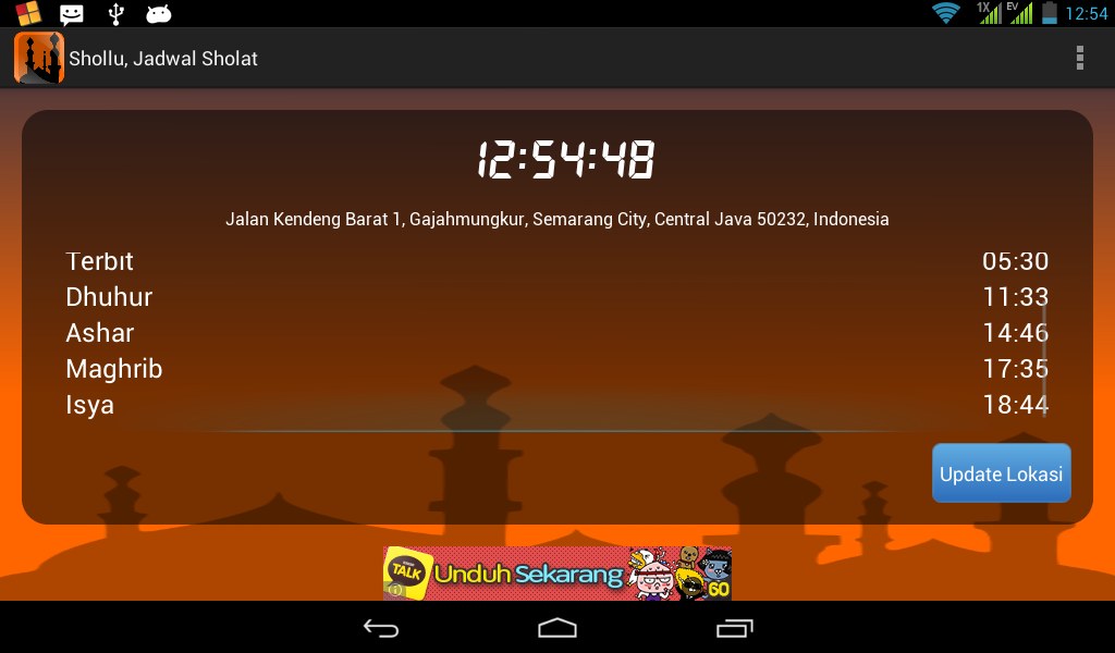 Shollu, Jadwal Sholat - screenshot
