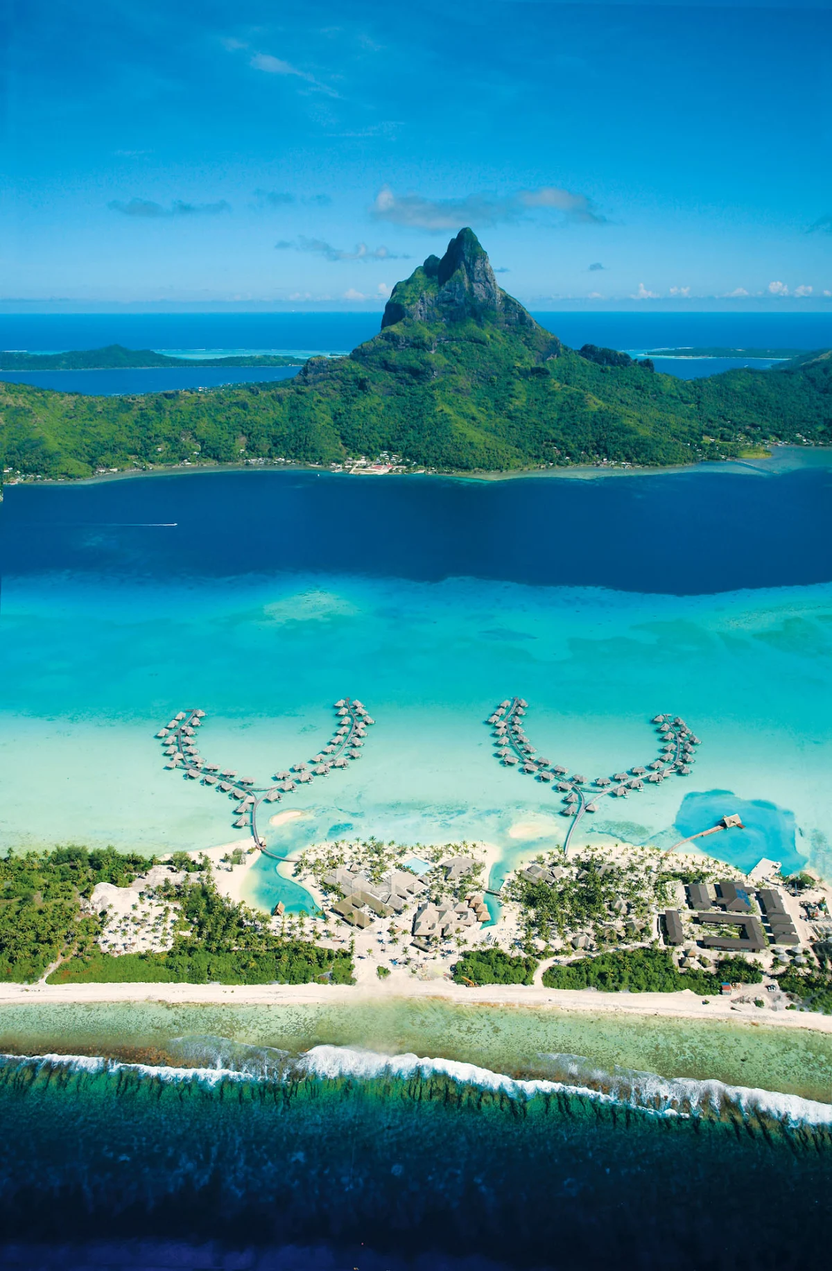 BoraBora_Thalasso_aerial - Soak in the views from Bora Bora's lagoon to Mount Otemanu and beyond at the InterContinental Bora Bora Resort, a highlight of the Paul Gauguin cruise.