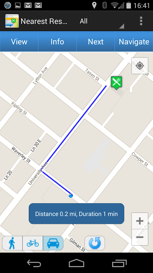Android application Nearest Restaurants screenshort