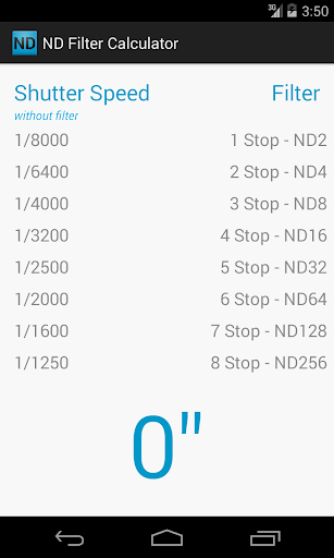 ND Filter Calculator