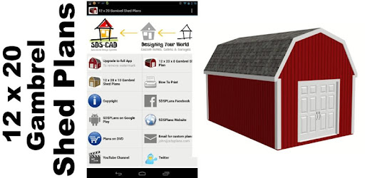 12 x 20 gambrel shed plans - apps on google play