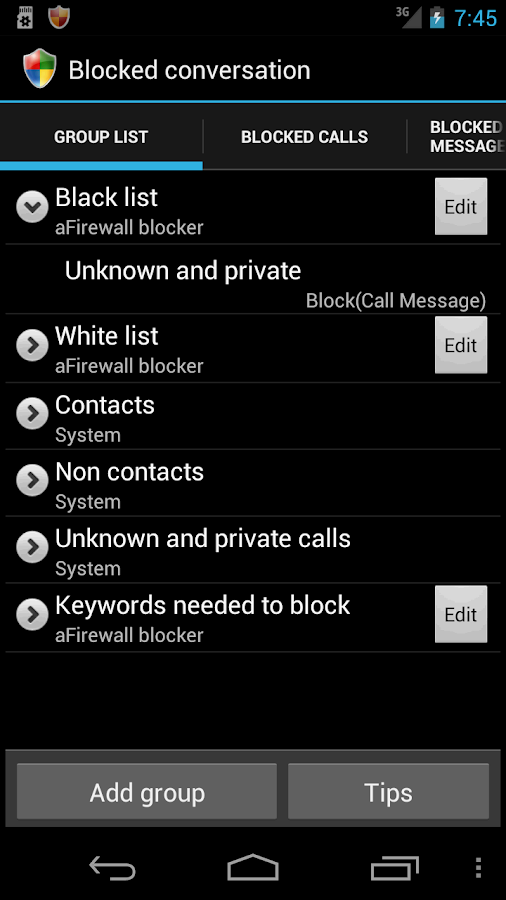 Call & Message blocker - screenshot