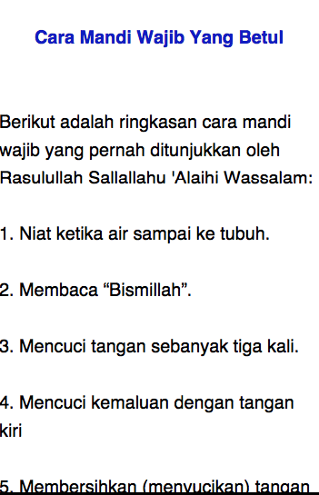 Mandi Wajib Bagi Wanita / MANDI WAJIB SELEPAS BERSALIN ATAU KEGUGURAN