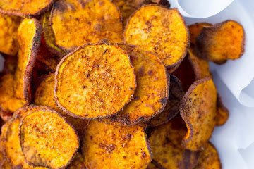 Baked BBQ Sweet Potato Chips