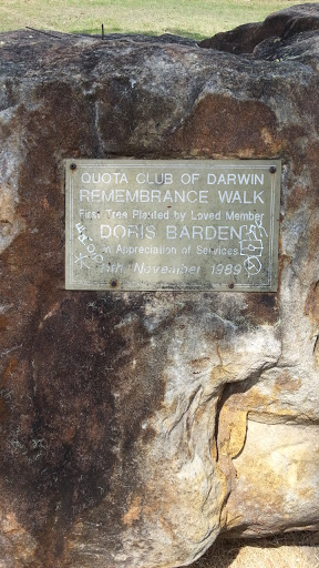 Quota Club of Darwin Remembrance Walk Plaque