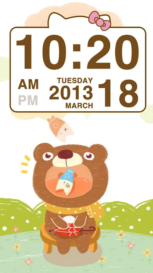 Cute Kitty clock Widget - screenshot