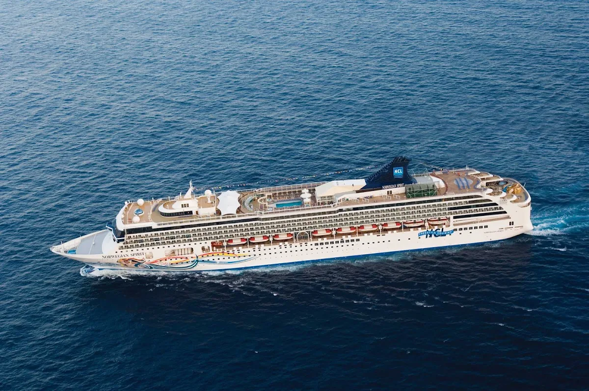 Norwegian-Spirit-Aerial-at-sea - Norwegian Spirit sails to the Asia-Pacific region, Alaska and farther afield.